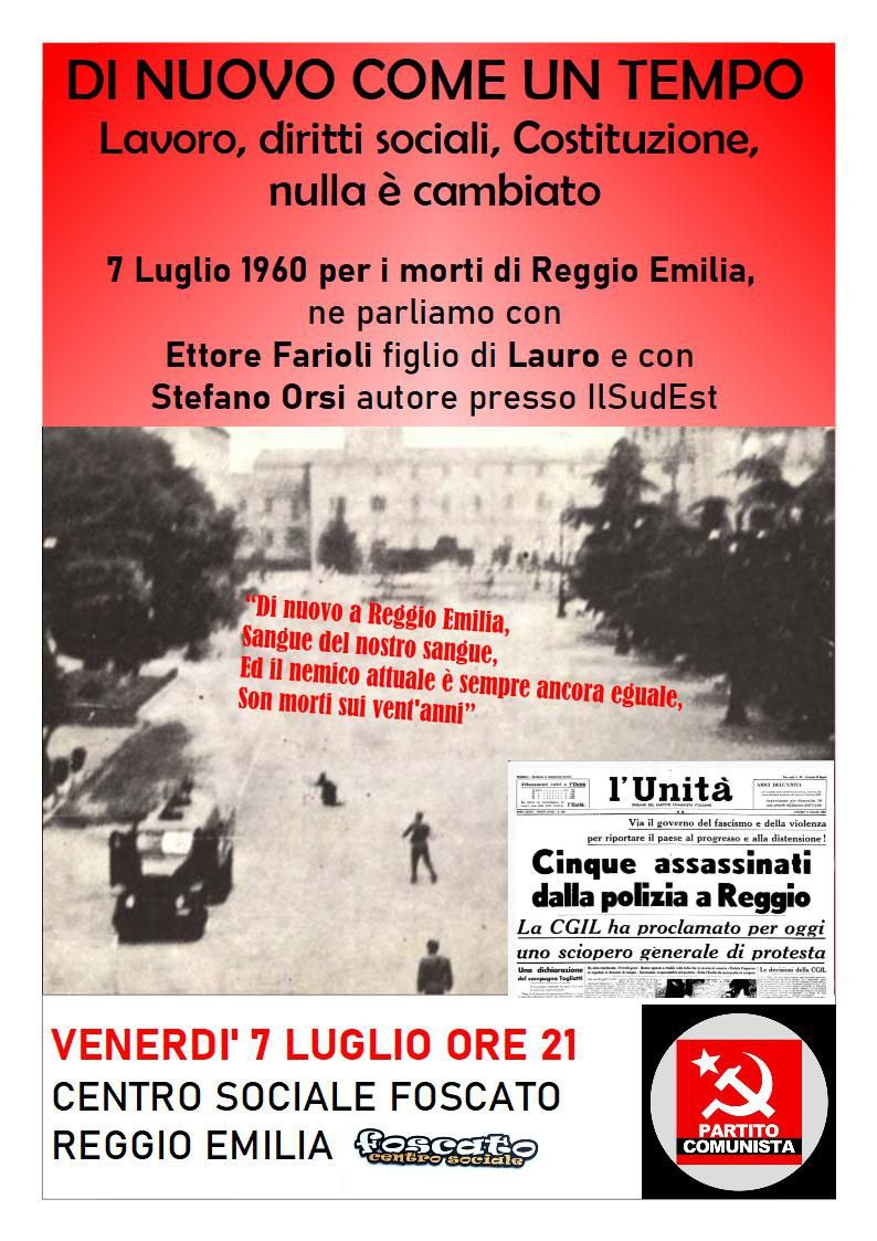 manifesto dell'incontro pubblico di Reggio Emilia immagine di libero uso