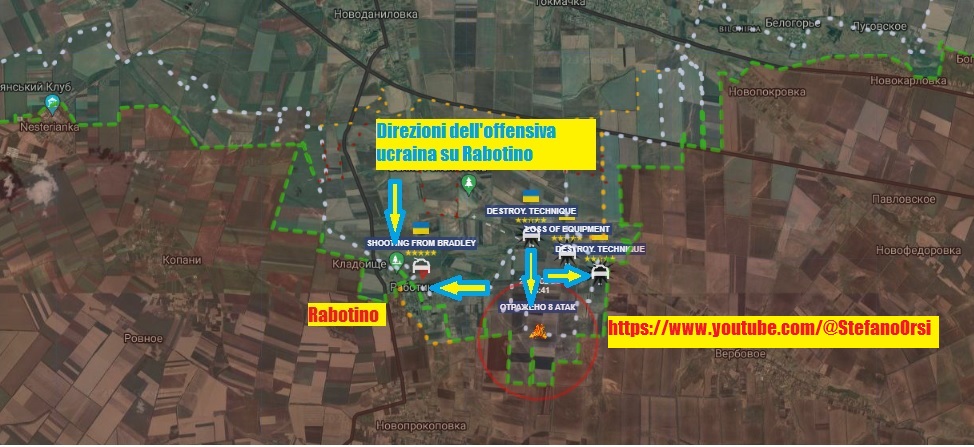 Mappa di libero uso situazione sul fronte di Rabotino
